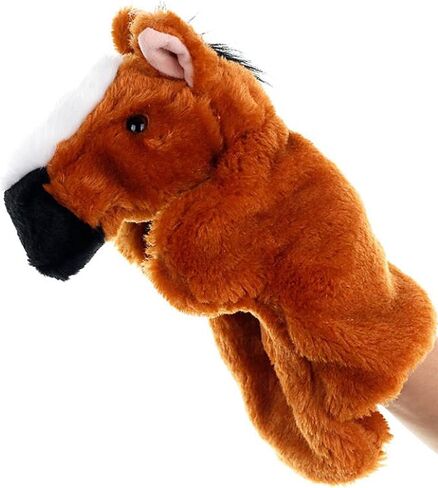 Plush Horse Hand Puppets Toys for Kids Soft Stuffed Animal HandPuppets Imaginative Pretend Play Storytelling in Kuwait