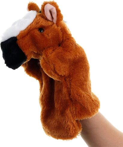 Plush Horse Hand Puppets Toys for Kids Soft Stuffed Animal HandPuppets Imaginative Pretend Play Storytelling in Kuwait