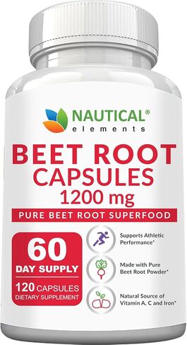 Beet Root Capsules - 1200mg Per Serving - 200 Beet Root Powder Capsules - Beetroot Powder Supports Blood Pressure, Athletic Performance, Digestive, Immune System (Pure, Non-GMO & Gluten Free in Saudi Arabia