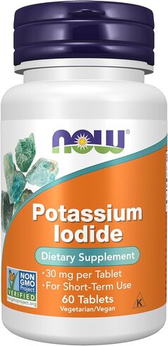 NOW Supplements, Potassium Iodide 30 mg, Non-GMO Project Verified, Dietary Supplement, 60 Tablets in Kuwait
