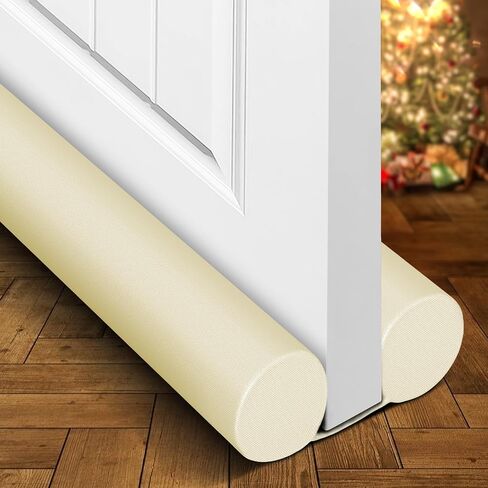 Holikme Door Draft Stopper Weather Stripping Noise Blocker Window Breeze Blocker Adjustable Door Sweeps 36inch, Beige in Kuwait