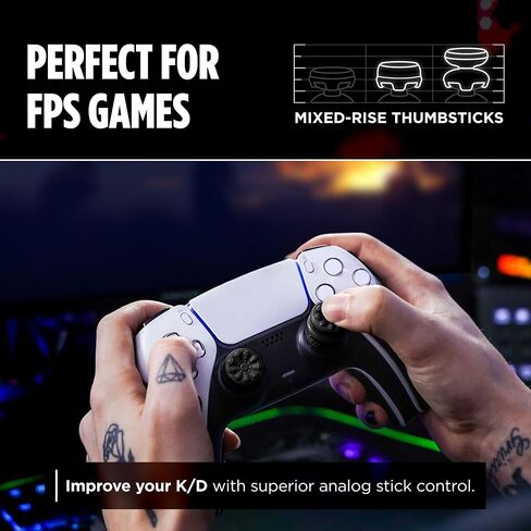 KontrolFreek FPS Freek Galaxy Black للبلاي ستيشن 4 (PS4) وبلاي ستيشن 5 (PS5) | عصا التحكم للأداء | 1 شاهقة، 1 متوسطة الارتفاع | أسود (إصدار محدود) in Kuwait
