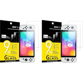NEW'C Pack of 3, Glass Screen Protector for Nintendo Switch Lite, Tempered Glass Anti-Scratch, Anti-Fingerprints, Bubble-Free, 9H Hardness, 0.33mm Ultra Transparent, Ultra Resistant in Kuwait
