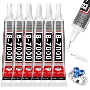 6 PCS 15ml B7000 Rhinestone Glue Clear for Bedazzling with Precision Tip in Saudi Arabia
