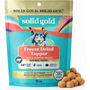 Solid Gold Freeze Dried Dog Food Topper & Treats, Beef, Picky Eaters, 1.5oz in Kuwait