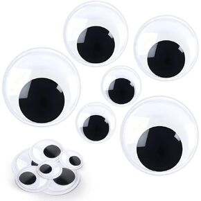 Googly Eyes Self Adhesive, Large Googly Eyes, Giant Wiggle Googly Eye for Crafts, Fake Plastic Black Big Sticky Eyes Eyeball Stickers for Halloween Pumpkin DIY Crafts Decoration (2" 3“ 4" Set of 6) in Saudi Arabia