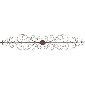 Deco 79 Metal Scroll Home Wall Decor Wall Sculpture with Embossed Details, Wall Art 57" x 1" x 19", Gold in Kuwait