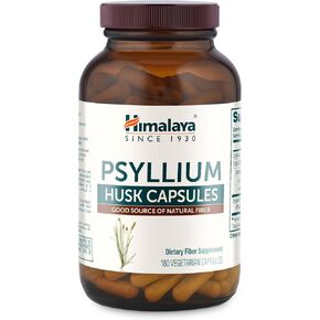 Himalaya Psyllium Husk Capsules, Natural Daily Fiber Supplement, Regularity, Constipation, Supports Heart Health, Appetite Management, Non-GMO, Gluten Free, Vegan, 180 Capsules in Saudi Arabia