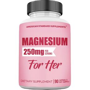 Magnesium Glycinate for Women, Elemental 250mg Per One Capsule, 90 Day Supply, Chelate, Supplement, Chelated Max Absorption in Saudi Arabia