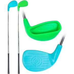 KOFULL Golf Clubs with Oversize Plastic Head, 2 Steel Shaft Club for Backyard Yard, Chipping Club for Outdoor Games for Adults and Family, Hit Plastic Foam Balls，36", Red/Gray in Kuwait