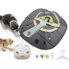 ORSDA 4 in 1 Interactive Cat Toys - Automatic Cat Toys for Indoor Cats & Kittens, 8 Holes Mice Whack-A-Mole, Hide and Seek Smart Motion with 5PCS DIY Replacement Refills in Saudi Arabia