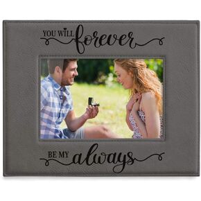KATE POSH You Will Forever by My Always Engraved Leather Frame - Engagement, Wedding, 3rd Anniversary, I Love You Gifts for Couples (4x6-Horizontal) in Saudi Arabia