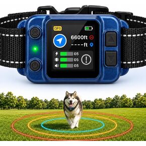 GPS Dog Fence System for 2 Dogs,50-6600FT Wireless Invisible Fence Collar in Kuwait
