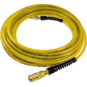 Coilhose Pneumatics PFE4100TYS15X خرطوم هواء من البولي يوريثين المقوى المرن، معرف 1/4 بوصة، طول 100 بوصة مع قارنة توصيل صناعية وموصل 1/4 بوصة، أصفر شفاف in Kuwait