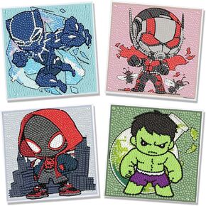 Sretoul 4 Pack Cartoon Diamond Art Kits for Kids 6X6 inch Without Frame in Kuwait
