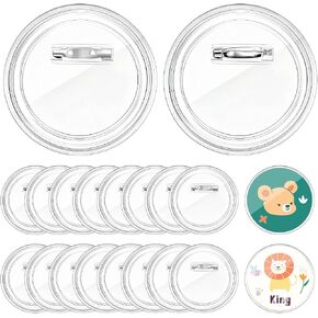 Bignc 20 Set Clear Pins for Crafts, Plastic Button Making Kit, Blank Pins Bulk, Make Your Own Buttons Badge Maker DIY Crafts, Photo Buttons (2.36 Inch) in Kuwait