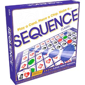 SEQUENCE- Original SEQUENCE Game with Folding Board, Cards and Chips by Jax ( Packaging may Vary ) White, 10.3" x 8.1" x 2.31" in Kuwait