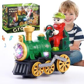 Electric Train Toy for Toddlers with Steam, Lights, Sound and Bump and Go in Saudi Arabia