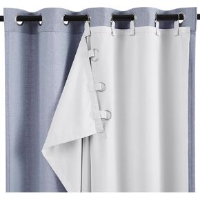 Melodieux Grayish White Room Darkening Curtain Liners for 84 Inch Long Curtains, 80% Light Blocking Thermal Insulated Liners, Tab Top with Rings, 40" W x 80" L, 2 Panels in Saudi Arabia