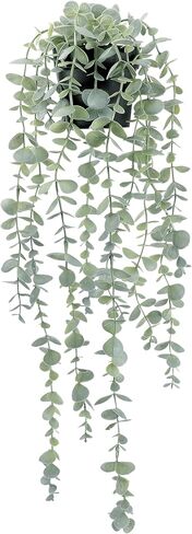 COCOBOO 1pcs Artificial Hanging Plants Fake Eucalyptus Potted Plant Hanging Plant for Wall Room Home Indoor Outdoor Shelf Decoration in Kuwait