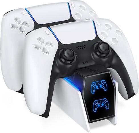 PS5 Charging Station, Playstation 5 PS5 Controller Charger Station with 2 Pack Fast Charging Cords Replacement for Sony DualSense Controller, OIVO PS5 Remote Control Charger, Charging Docking Station in Kuwait