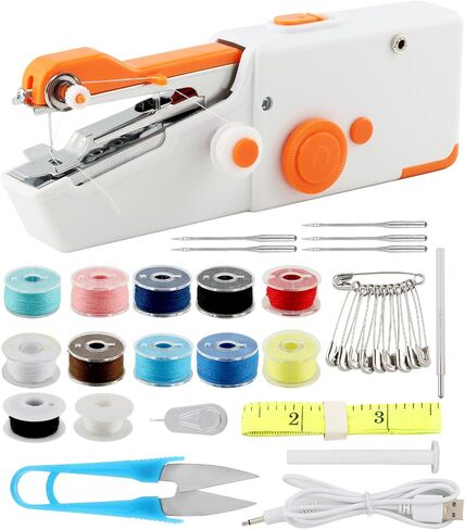 Handheld Sewing Machine, Mini Stitcher for Quick Repairs, White Red in Saudi Arabia