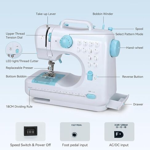 Ninonly Electric Sewing Machine for Beginners 12 Built-in Stitches in Saudi Arabia