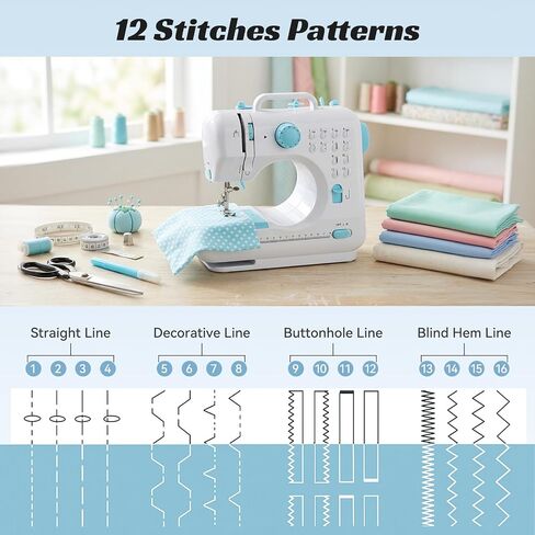 Ninonly Electric Sewing Machine for Beginners 12 Built-in Stitches in Saudi Arabia