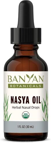 Banyan Botanicals Nasya Oil – Organic Herbal Nasal Drops for Clear Breathing – Ayurvedic Nasal Cleaner and Nose Moisturizer*  – One Fluid Ounce – Certified Organic, Non GMO, Chemical Free in Kuwait