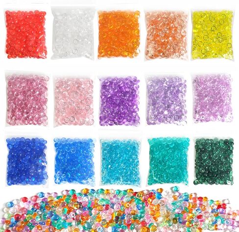15 Packs 15 Colors 7mm Acrylic Fishbowl Slime Beads,2800 Pcs, Non-Expanding in Saudi Arabia