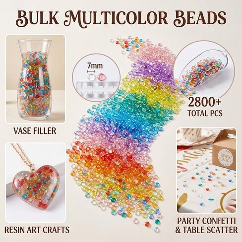 15 Packs 15 Colors 7mm Acrylic Fishbowl Slime Beads,2800 Pcs, Non-Expanding in Saudi Arabia