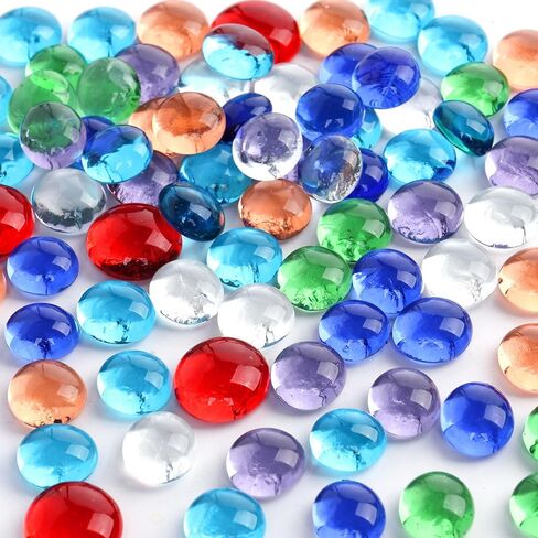 FUTUREPLUSX 80PCS Mini Flat Glass Marbles, Vase Fillers Beads 0.5 Inch in Kuwait