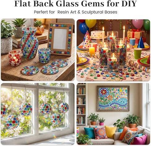 FUTUREPLUSX 80PCS Mini Flat Glass Marbles, Vase Fillers Beads 0.5 Inch in Kuwait