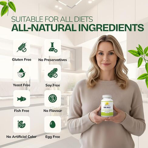 Our Daily Vites L-Methylfolate 5 mg / 5000 mcg حمض الفوليك النشط ذو القوة القصوى، 5-MTHF، خالي من الحشو، خالي من الغلوتين، غير معدل وراثيًا، كبسولات نباتية 90 عددًا (كمية تكفي لمدة 3 أشهر) in Kuwait