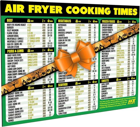Air Fryer Cooking Times Magnetic Cheat Sheet - Quick Reference Guide 2026 in Saudi Arabia