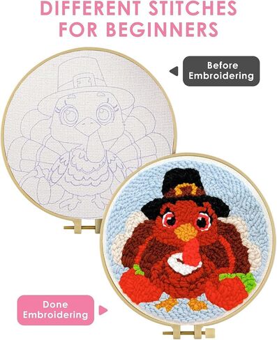 TCDZMYGS Punch Needle Kit for Beginners Adults-Turkey,with Video Tutorial in Kuwait