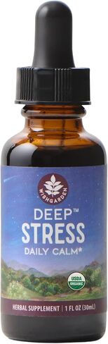 WishGarden Herbs Deep Stress with Ashwagandha - Plant-Based Liquid Herbal Adrenal Support Supplement with Ashwagandha Root and Powerhouse Adaptogens for Stress Relief, Fast-Acting Stress Tincture, 2oz in Kuwait