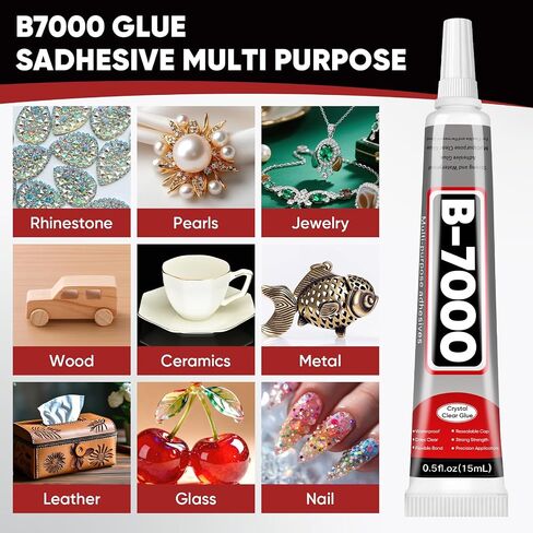 6 PCS 15ml B7000 Rhinestone Glue Clear for Bedazzling with Precision Tip in Saudi Arabia