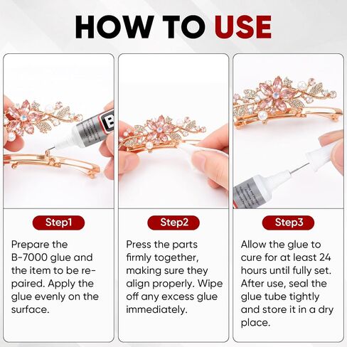 6 PCS 15ml B7000 Rhinestone Glue Clear for Bedazzling with Precision Tip in Saudi Arabia