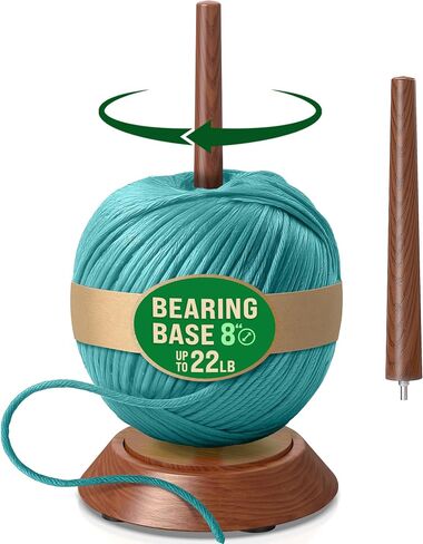 BARVA Yarn Holder Set 22 Lb Capacity for Chunky Yarn w/Extra Spindle | Smooth Bearing Spinner & Big Rubber Anti Slip Pads for Stability | European Wood Crochet Accessories & Fiber Crafts Pro Tools in Saudi Arabia