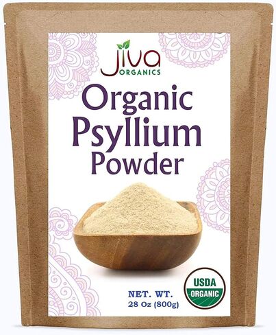 Jiva Organics Psyllium Husk Powder 1.75 LB Bulk Bag - Easy Mixing Fiber, Unflavored, Fine Ground, Non GMO Pure - Keto Friendly in Kuwait