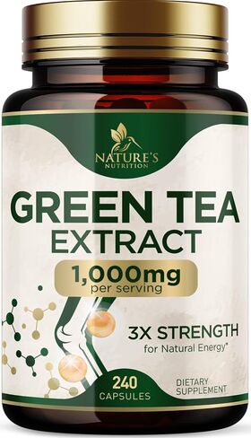 Green Tea Extract Weight Loss Pills 1000mg 98% Standardized EGCG - 3X Strength for Natural Energy - Supports Heart Antioxidant Health with Polyphenols, Vegan Herbal Supplement, Non-GMO - 60 Capsules in Kuwait