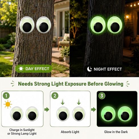 4 Pack Glow in The Dark Giant Googly Eyes, 7 Inch Large Googly Eyes, Jumbo Big Googly Eyes for Halloween Decorations, Luminous Wiggle Eyes for DIY Crafts in Saudi Arabia