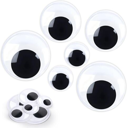 Googly Eyes Self Adhesive, Large Googly Eyes, Giant Wiggle Googly Eye for Crafts, Fake Plastic Black Big Sticky Eyes Eyeball Stickers for Halloween Pumpkin DIY Crafts Decoration (2" 3“ 4" Set of 6) in Saudi Arabia