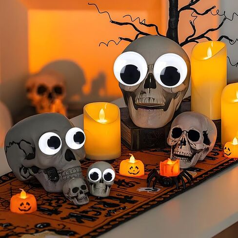 Googly Eyes Self Adhesive, Large Googly Eyes, Giant Wiggle Googly Eye for Crafts, Fake Plastic Black Big Sticky Eyes Eyeball Stickers for Halloween Pumpkin DIY Crafts Decoration (2" 3“ 4" Set of 6) in Saudi Arabia