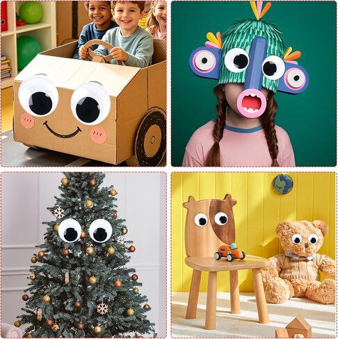 Googly Eyes Self Adhesive, Large Googly Eyes, Giant Wiggle Googly Eye for Crafts, Fake Plastic Black Big Sticky Eyes Eyeball Stickers for Halloween Pumpkin DIY Crafts Decoration (2" 3“ 4" Set of 6) in Saudi Arabia