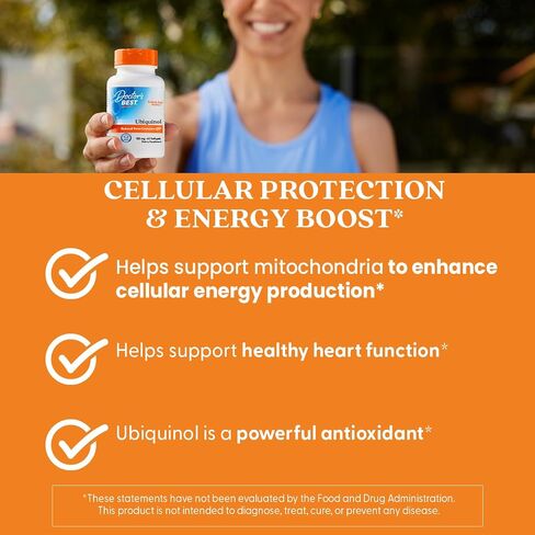 Doctor's Best Ubiquinol with Kaneka QH, Non-GMO, Gluten Free, Soy Free, Heart Health, 100 mg, 60 Softgels in Saudi Arabia