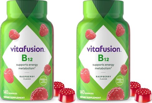 Vitafusion B12 فيتامينات صمغية، نكهة التوت اللذيذة، 60 قيراط (كمية تكفي لمدة 30 يومًا) in Kuwait