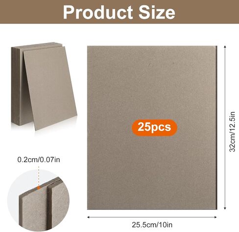 MySHUCE Book Board 25 Sheets 12.5x10 Inch 2 mm 80 PT Chipboard Sheets in Saudi Arabia