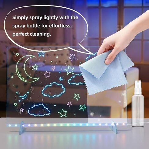 Led Drawing Board with 8 Colors, 13"x10" Acrylic Dry Erasee Board with 13 Light Effects, Glow Doodle Board Gifts for Kids for Halloween Christmas BirthdayGifts Presents, 2set Pen（7+9） in Kuwait